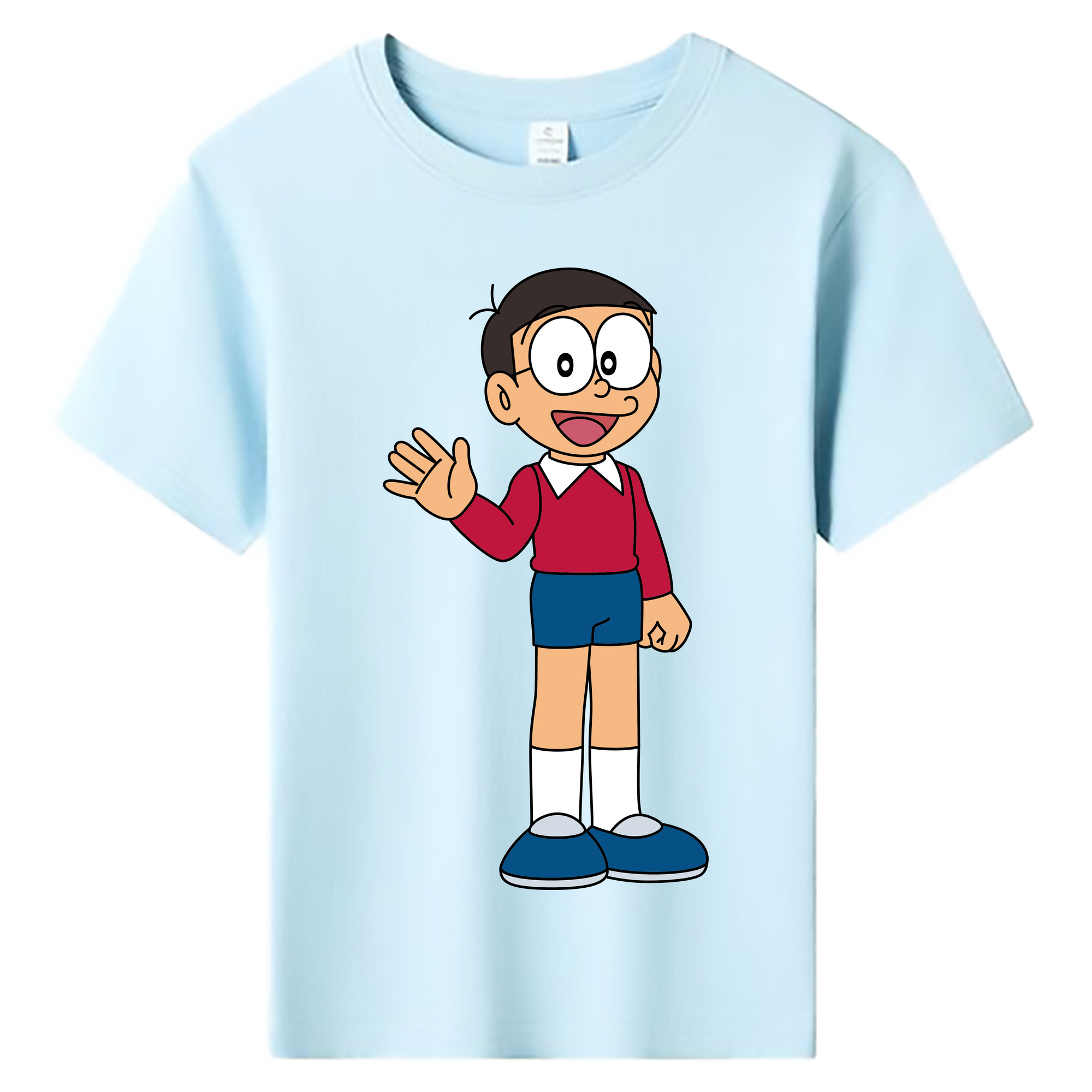 （画像用） ドラえもん 野比 のび太 Doraemon Nobita Nobi 綿100％キッズTシャツ（フロントプリント）